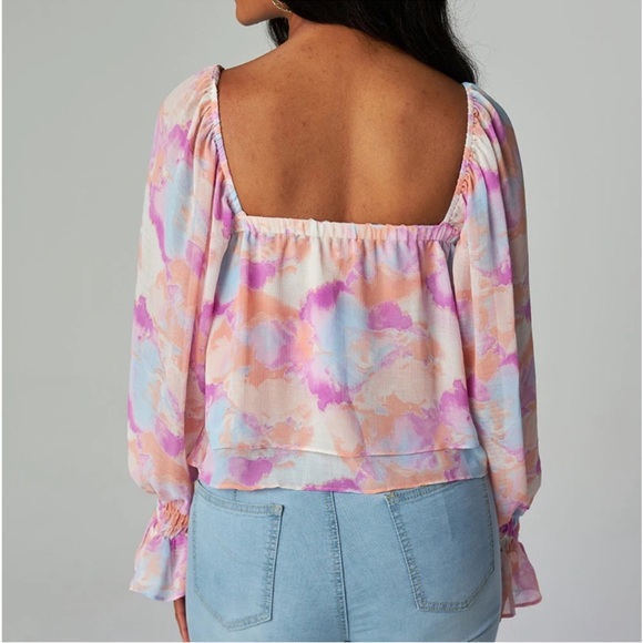Buddy Love Pastel Watercolor Cropped Top Small - Picture 2 of 5